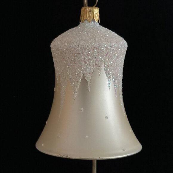 Vintage Oberfrankische glas Christmas Bell Made In Poland In Original Box - Picture 3 of 12